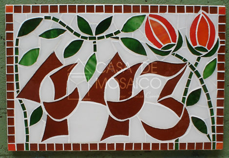 Número de mosaico com tulipas